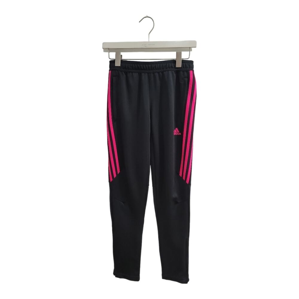 Adidas Black and Hot Pink Tiro Jogger